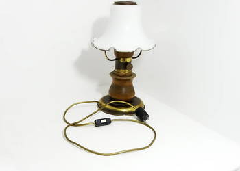 Lampa stołowa vintage/retro z kloszem szklanym 40 cm.