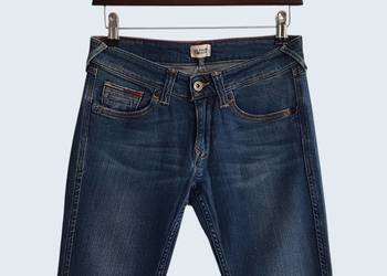 Damskie bawełniane spodnie niebieskie rurki Hilfiger Denim jeansowe 36/S