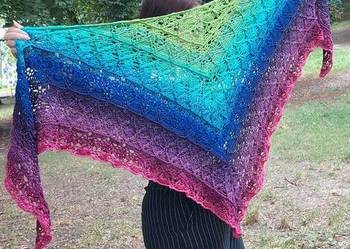 Piękna duża chusta szydełkowa - RĘKODZIEŁO