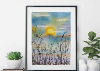 Akwarela Akwarelka Obraz pt: Łąka