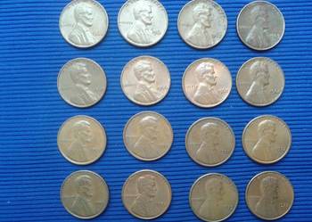 USA ONE CENT X 16 z różnych lat