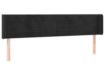 Zagłówek do łóżka z LED czarny 183x16x78/88 cm aksamit WM-3123438