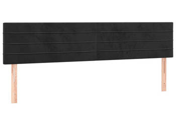Zagłówek do łóżka z LED czarny 160x5x78/88 cm aksamit WM-3121808