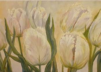 "Białe na białym" ,50x100,olej