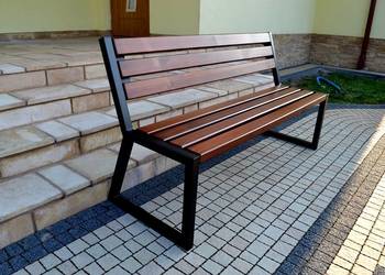 Ławka parkowa miejska stalowa z oparciem do ogrodu180cm W092