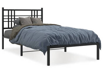 Łóżko Metalowe Czarne Rama Łóżka Ze Stelażem 90x200 cm WM-376317