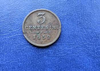 Stare monety 3 centesimi 1852 Lombardia Wenecja