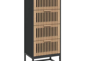 Wysoka szafka czarna 40x30x95 cm materiał drewnopochodny WM-352125