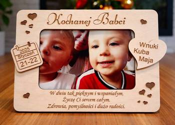 Personalizowana Drewniana Ramka na Zdjecie na Dzień Babci i Dziadka