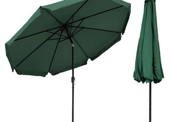 Parasol ogrodowy duży 3 m skośny łamany z korbą zielony MultiGarden