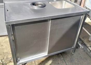 Zlew gastronomiczny 1-komorowy z otwrem na odpady 110x65x90