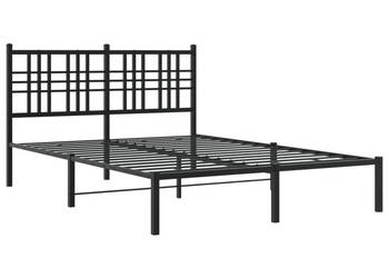 Łóżko Metalowe Czarne Rama Łóżka Ze Stelażem 140x190 cm WM-376324
