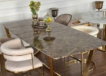 Ekskluzywny Stół Glamour Złoty KENT 220 cm – Nowoczesny Design, Premium