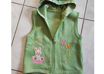 kamizelka polar haftowana z kapturem zasuwana ocieplana bezrękawnik zającze