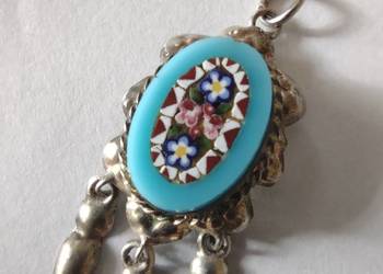 Stary wisiorek mikromozaika Millefiori