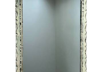 Vintage PRL – masywne rustykalne lustro z litego drewna