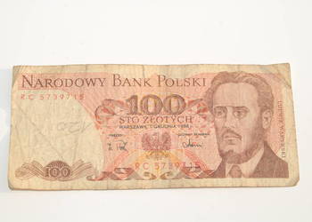 Stary banknot 100 złotych Waryński 1988 antyk RC 5739715