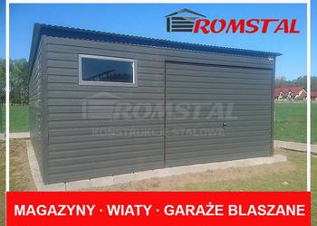 Mały Garaż Blaszany GRAFITOWY 6x5 - Schowek - Wiata -Romstal A50v9