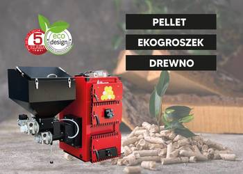 NOWOŚĆ! Kocioł na drewno, pellet, ekogroszek ATEST 5 KLASA 10 kW