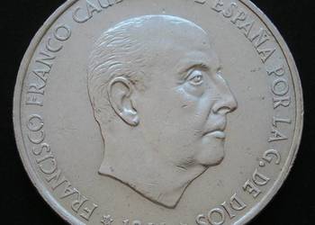Hiszpania 100 peset 1966 - generał Francisco Franco Caudillo - SREBRO
