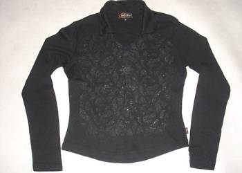 Bluzka Bluza Nadruk Brokat 36 38 S M