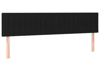 Zagłówek do łóżka z LED czarny 180x5x78/88 cm tkanina WM-3121866