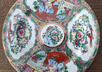 Duży chiński talerz porcelanowy 26 cm / z porcelany / chińska porcelana