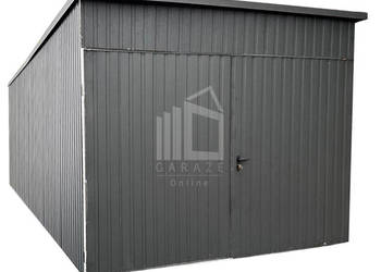 Garaż Blaszany 3x6 Antracyt - dach Spad w tył ID438