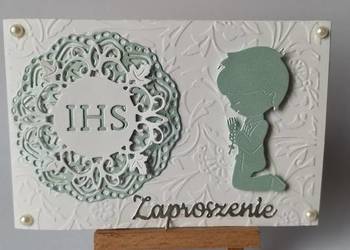 ZAPROSZENIA KOMUNIA CHŁOPIEC HOSTIA Z CHŁOPCEM – K3 – MORSKI – BIEL