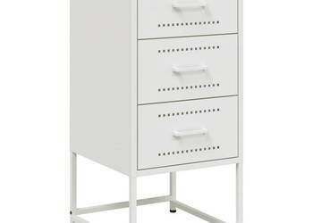 Szafka nocna biała 36x39x78 cm stal WM-846588