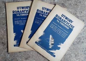 3szt Stara książka zeszyt z nutami utwory romantyczne na fortepian