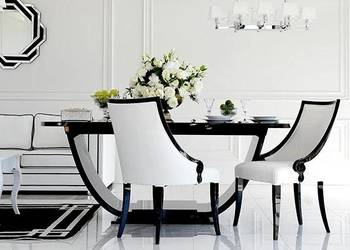 Krzesło glamour tapicerowane białe, czarne, bukowe, włoski design