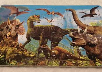 Puzzle w ramce drewniane, Dinozaury, 22,3x14,7cm, 30 el.