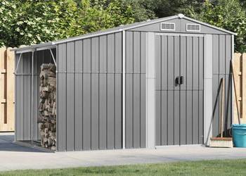 vidaXL Szopa ogrodowa, szara, 277x192,5x179 cm(SKU:3188289)