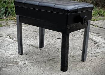 Taboret fortepianowy czarny regulowana wysokość 48x58cm