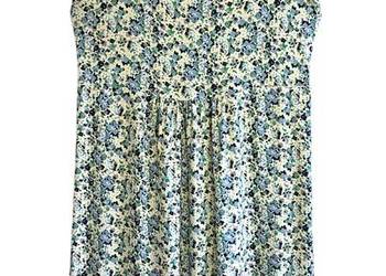 Damska sukienka zielona w kwiaty na grubych ramiączkach Bonprix 40/42 L/XL