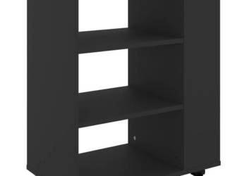 Szafka na kółkach czarna 60x35x75 cm materiał drewnopochodny WM-808450