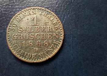 Stare monety 1 srebrny grosz 1868 B Niemcy srebro