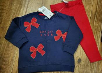 Komplet bluza na zimę plus legginsy 9-12mcy r74-80 k