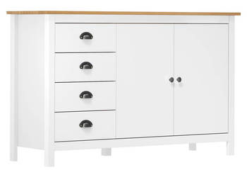 Komoda Hill biała 130x40x80 cm lite drewno sosnowe WM-288934