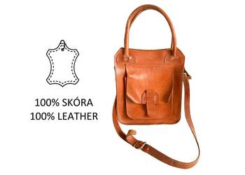 Skórzana torebka listonoszka vintage retro