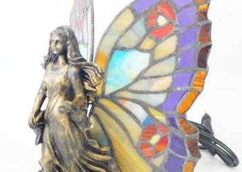 Lampka witrażowa styl Tiffany witraż Kobieta motyl