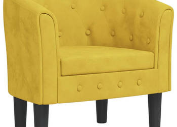 Fotel klubowy żółty obity aksamitem WM-356476