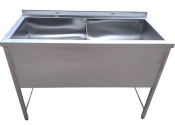 Zlew gastronomiczny dwukomorowy 1200×600×850 mm (głębokość 300 mm)