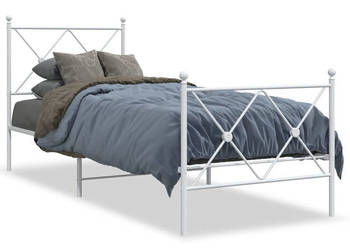 Łóżko Metalowe Białe Rama Łóżka Ze Stelażem Biała 80x200 cm WM-376560