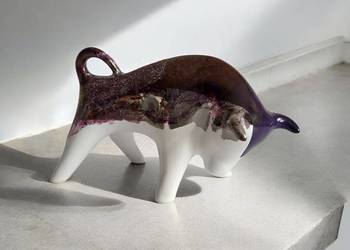 BYK Znak zodiaku Figurka Byczek ceramiczny, ręcznie malowany