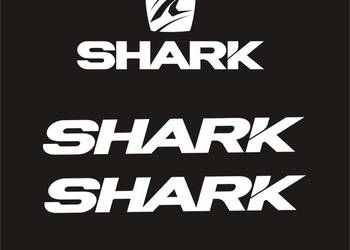 Obserwuj SHARK białe naklejki na kask motocyklowy - Producent Naklejek