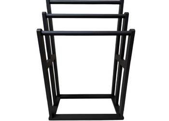 Suszarka na ręczniki łazienkowe czarny mat Stojak Wieszak drewniany Kolory