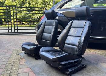 RARYTAS BMW E36 Coupe Fotele Pompowane lędźwie skóra czarne