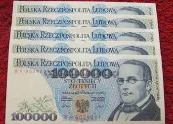 POLSKA PRL 100000 ZŁ STANISŁAW MONIUSZKO - Banknot UNC 1 szt